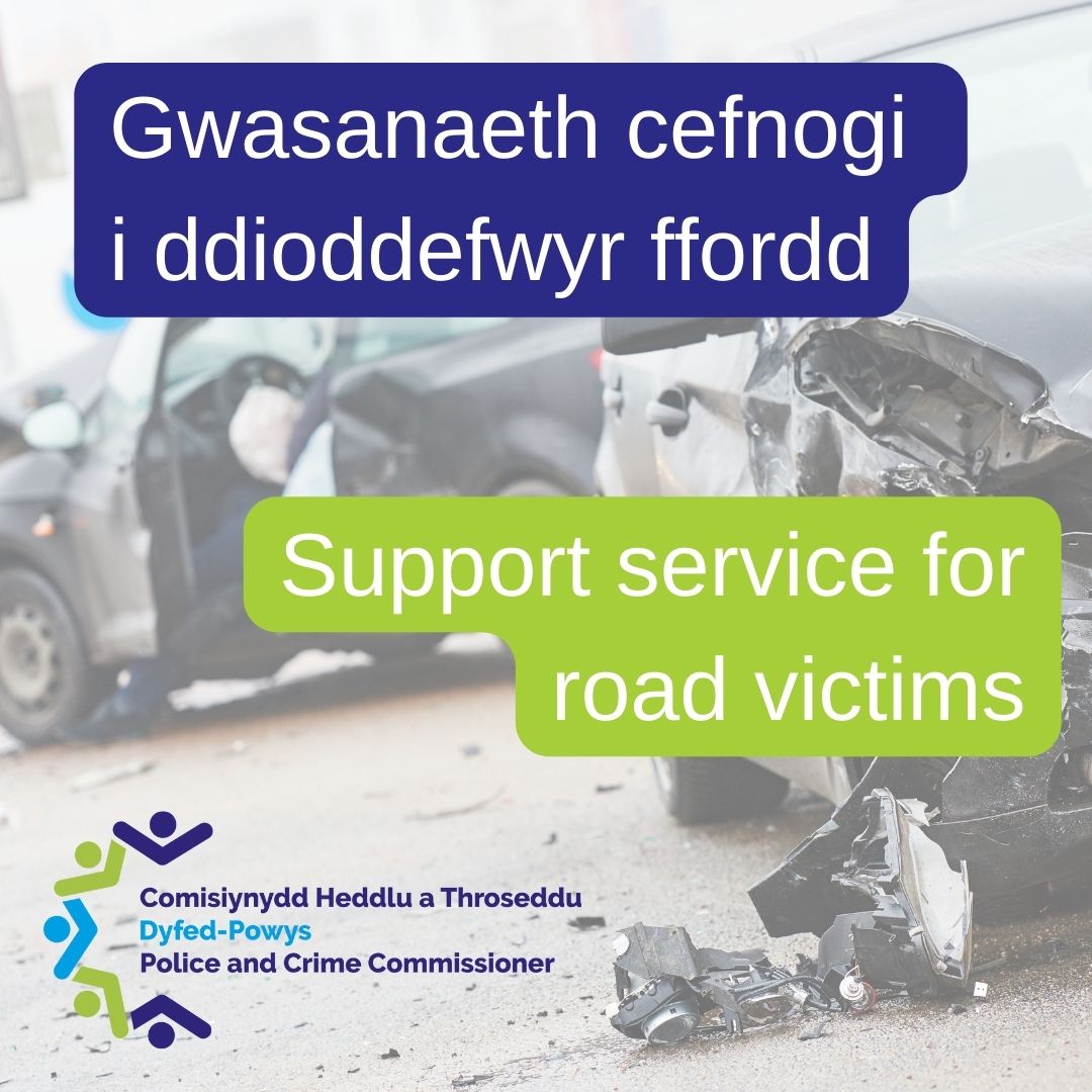 Comisiynydd Heddlu a Throseddu yn cyhoeddi cyllid pellach i gefnogi dioddefwyr ffyrdd a'u teuluoedd